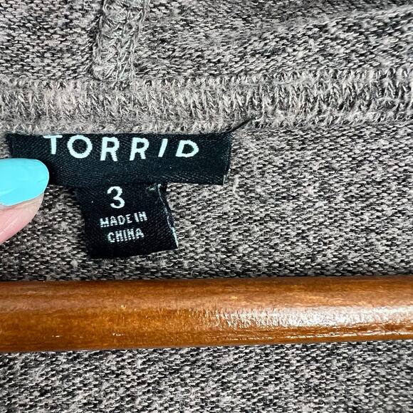 Torrid Super Soft Plush Cowl Neck Tunic Hoodie warm stone (brown) plus size 3X - Picture 7 of 8